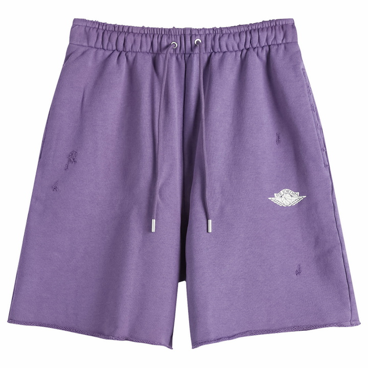 Photo: Air Jordan Men's Rare Air Pullover Fleece Short in Purple Earth/Sail