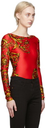 Versace Jeans Couture Red Regalia Baroque Bodysuit