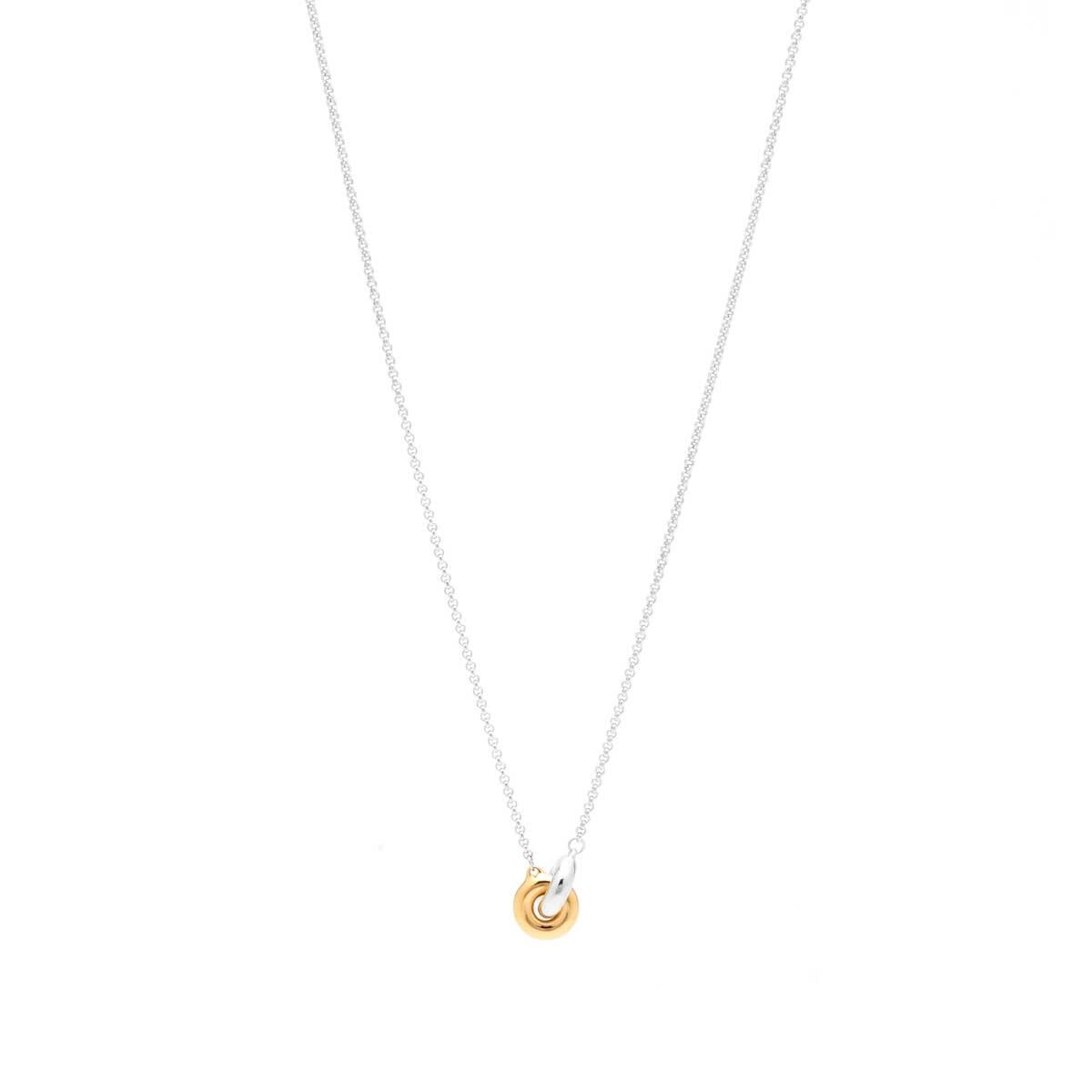 Tom Wood 20.5" Sphere Double Pendant Necklace in Silver/Gold 