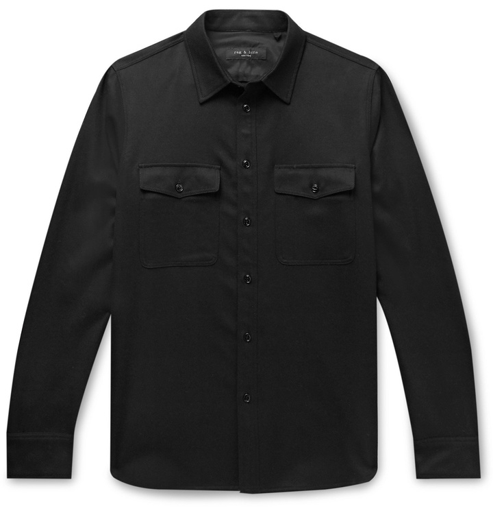 Photo: rag & bone - Brushed Wool-Blend Twill Shirt Jacket - Black