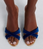 Manolo Blahnik Callydramu velvet mules