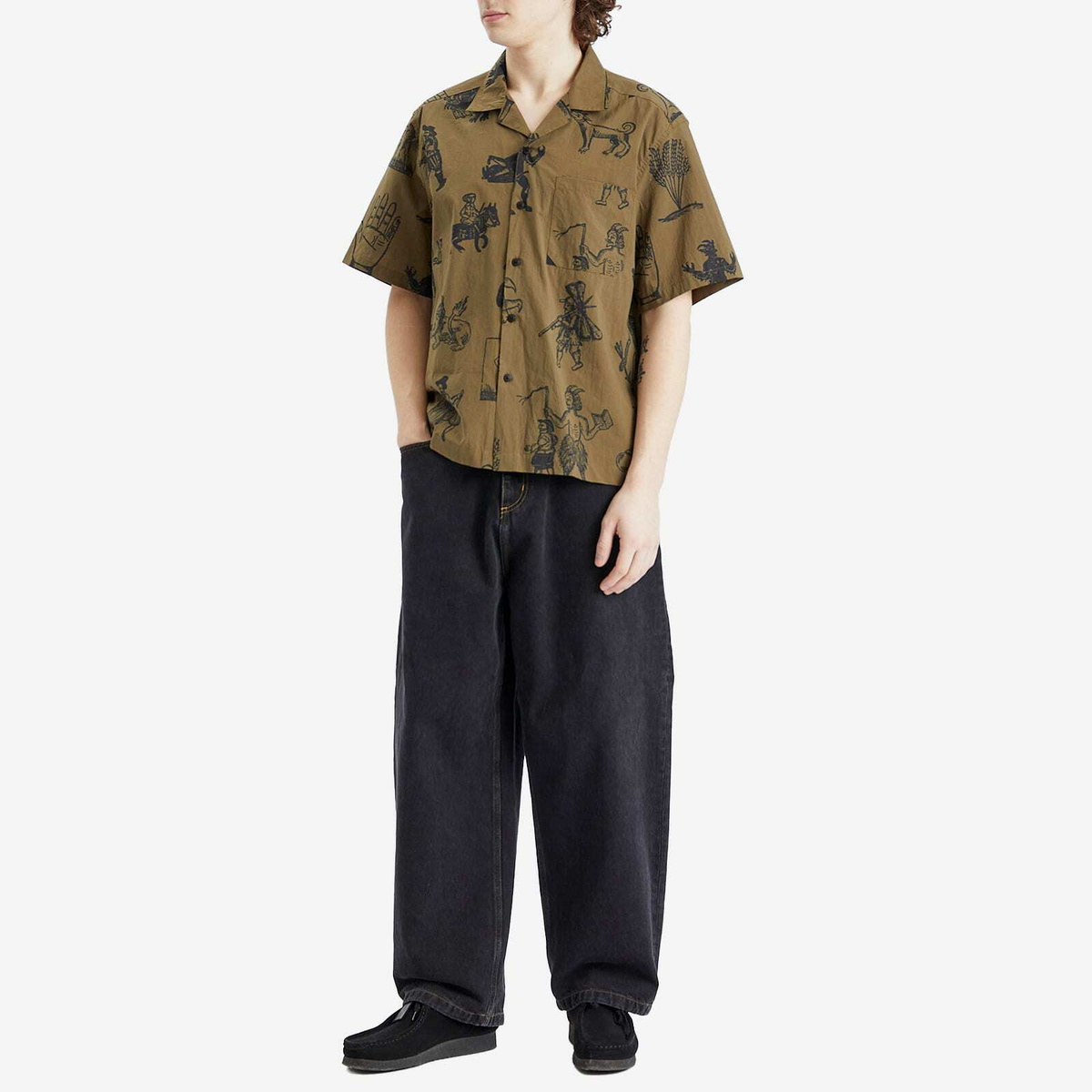 Heresy Men's Woodcut Shirt in Green