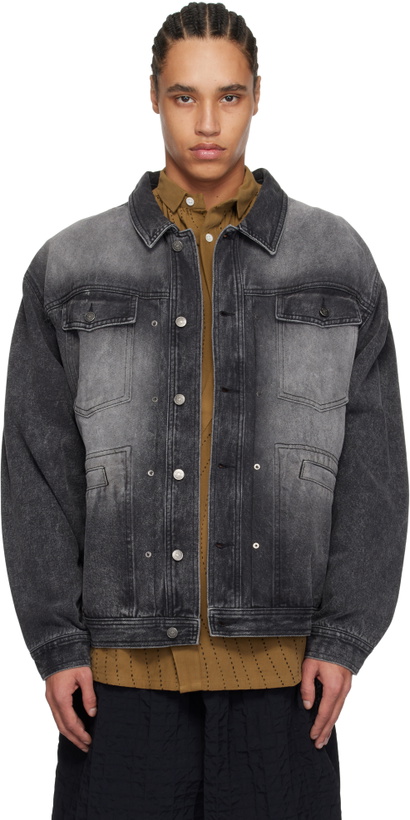 Photo: Glass Cypress Black Hand-Embroidered Denim Jacket