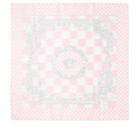 Versace Women's Baroque Printed Scarf in Pastel Pink/White/Silver 
