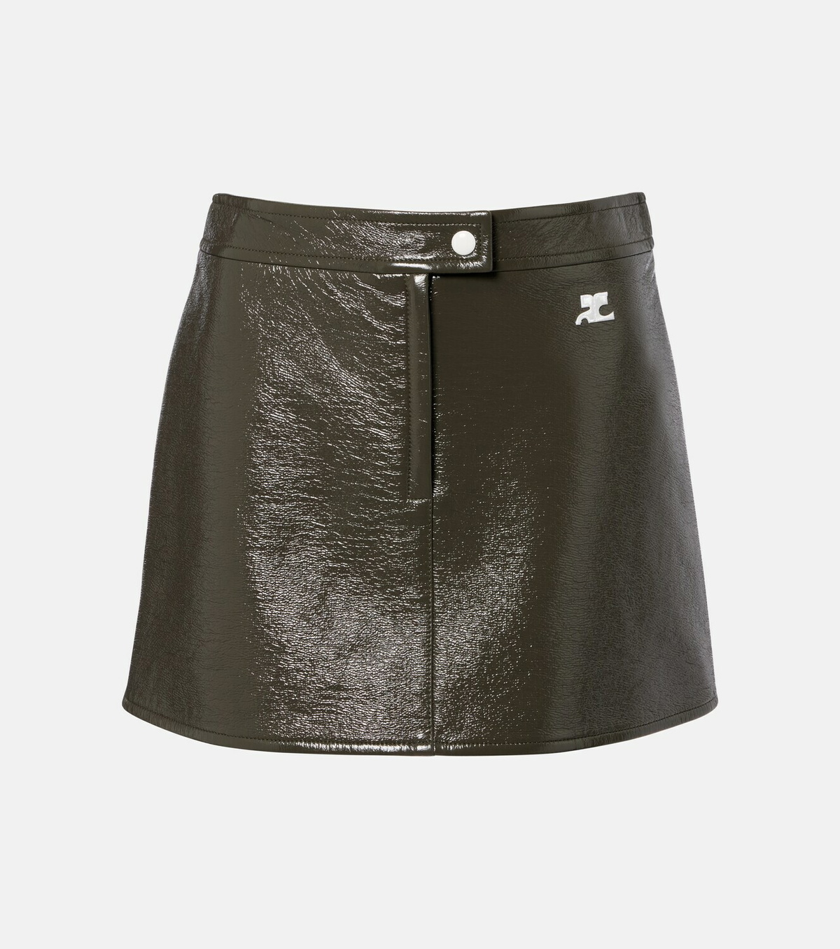 Courrèges Cotton-blend vinyl miniskirt