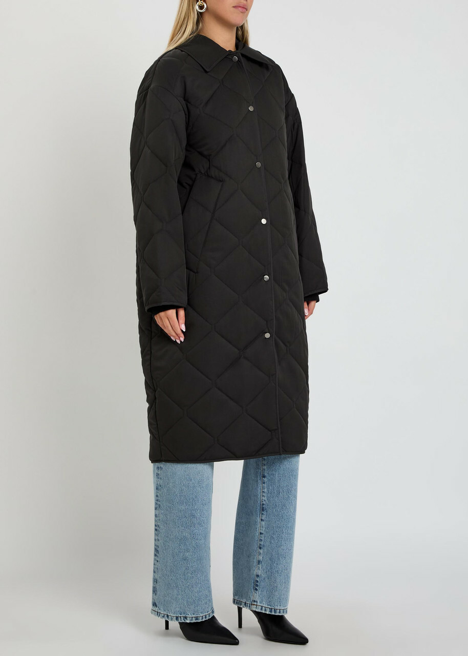 Joseph Penny Quilted Woven Coat Black