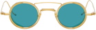 JACQUES MARIE MAGE Gold Limited Edition Ringo 2 Sunglasses