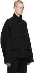 Wooyoungmi Black Cropped Denim Jacket