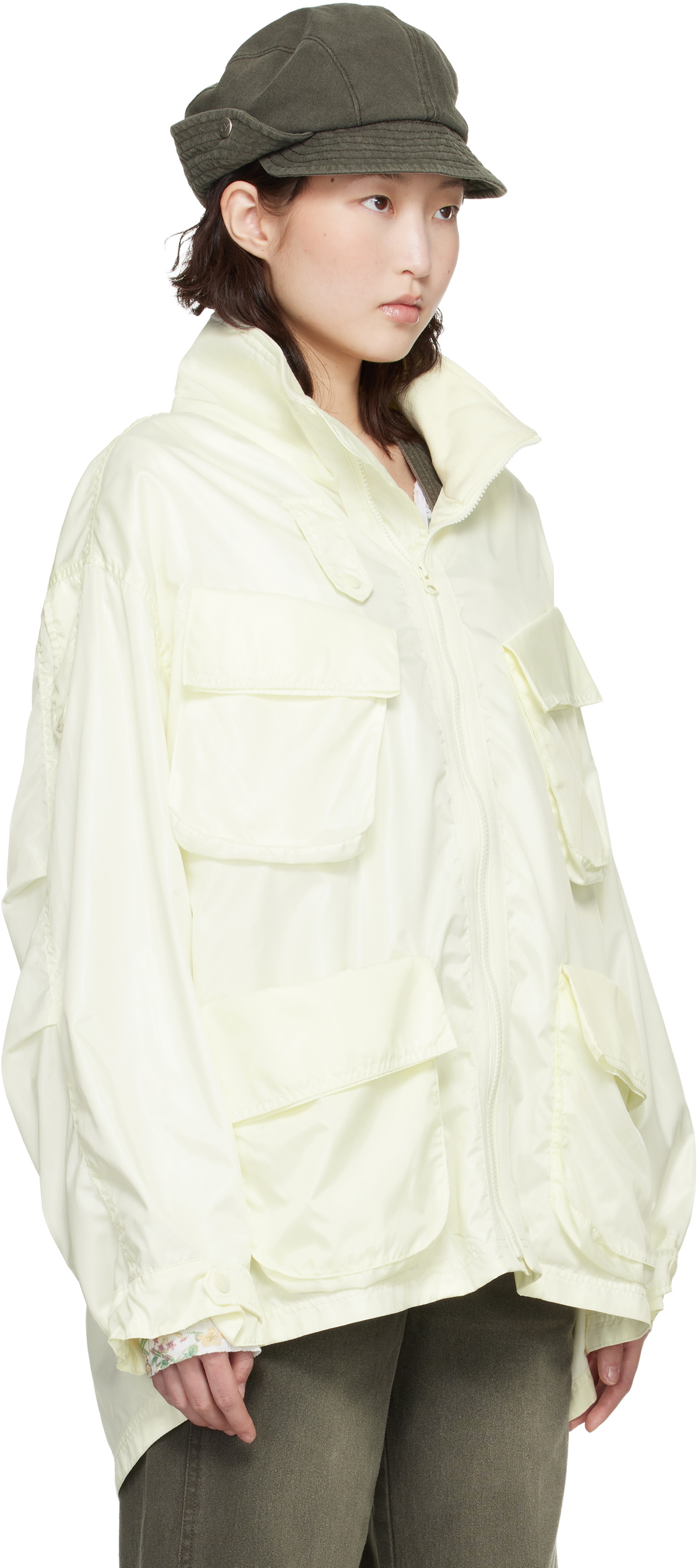 OPEN YY Yellow Cargo Pocket Wind Jacket
