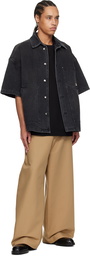 WOOYOUNGMI Black Cotton Overfit T-Shirt