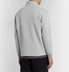 Pilgrim Surf Supply - Leon Double-Faced Crinkled Cotton and Wool-Blend Half-Zip Sweatshirt - Gray