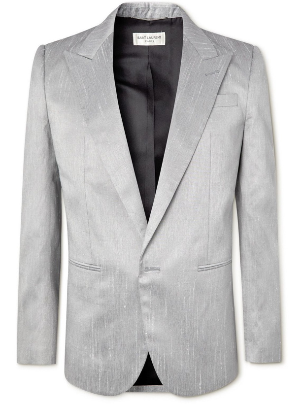 Photo: SAINT LAURENT - Dupioni Suit Jacket - Silver