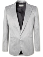 SAINT LAURENT - Dupioni Suit Jacket - Silver