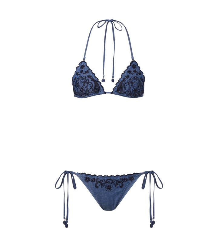 Photo: Zimmermann Aster embroidered denim bikini