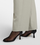 Souliers Martinez Fira leather-trimmed fishnet ankle boots