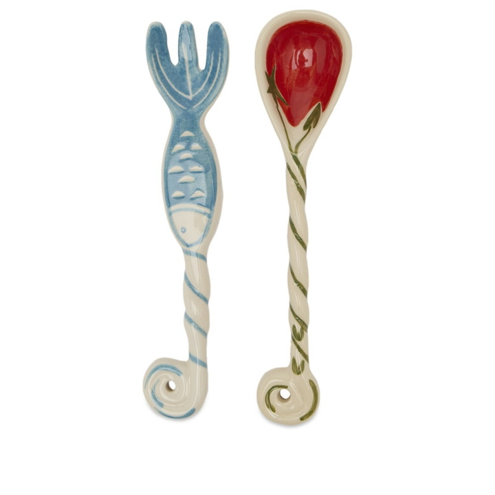 Photo: Damson Madder Women's Ceramic Salad Servers in Multi 