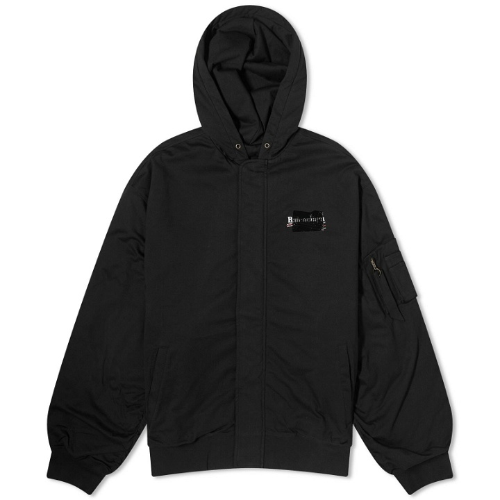 Photo: Balenciaga Men's Presidential Campaign Padded Bomber Jacket in Black/White/Red