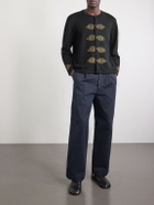 BODE - Bannister Appliquéd Virgin Wool Cardigan - Black