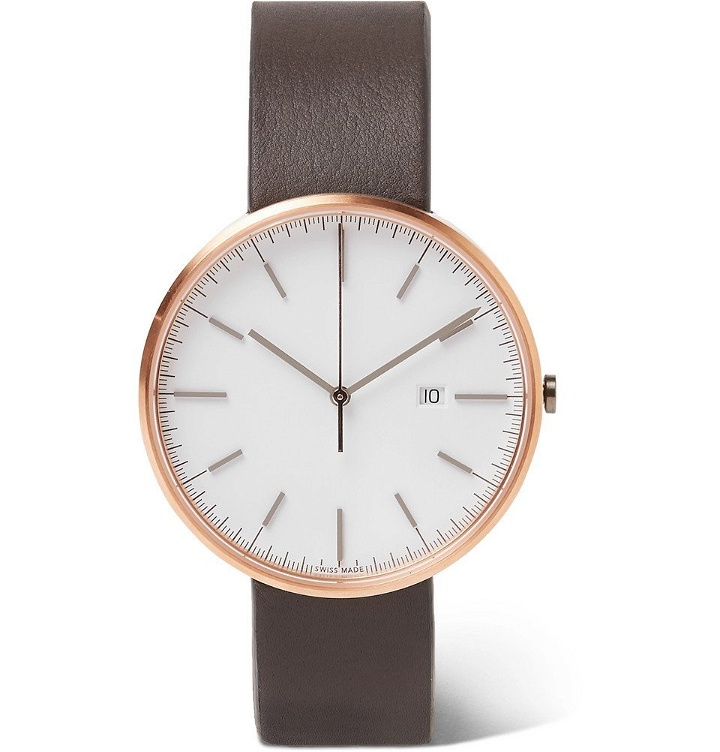 Photo: Uniform Wares - M40 PreciDrive Rose Gold-Tone and Leather Watch - Men - White