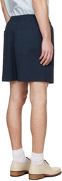 Maison Kitsuné Navy Elasticated Shorts