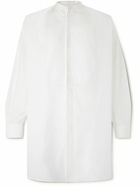 Alexander McQueen - Heavy Grandad-Collar Cotton and Silk-Blend Shirt - White