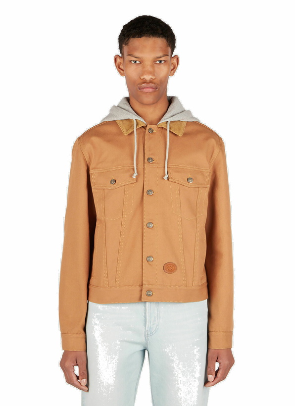 Photo: Gucci - Hooded Logo Patch Jacket in Brown