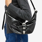 MARGE SHERWOOD Women's Belted Hobo Shoulder Bag - Medium in Black Glossy Plain 