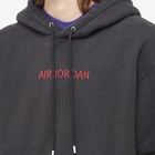 Air Jordan Men's Wordmark Fleece Hoody in Black/Gym Red