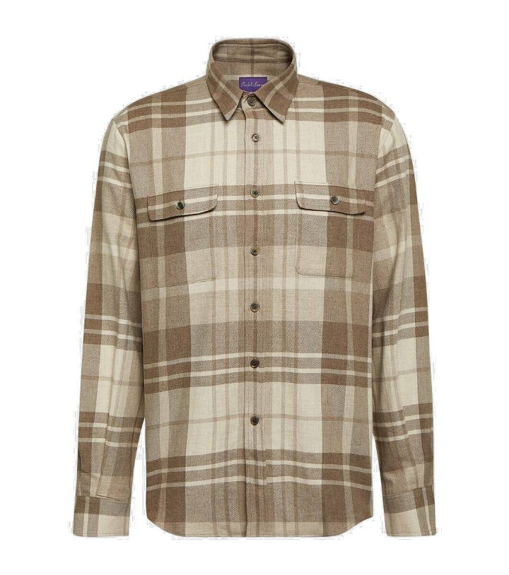 Photo: Ralph Lauren Purple Label Checked wool and cashmere-blend shirt