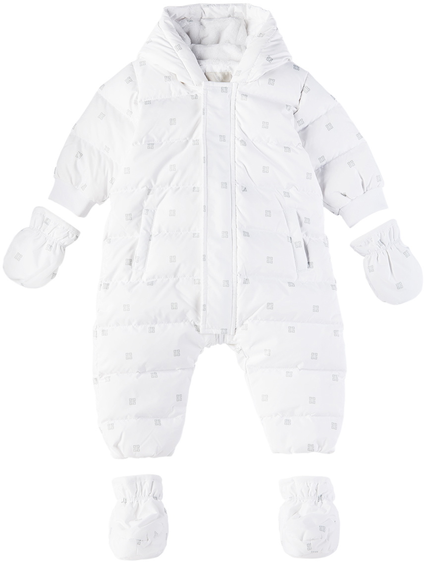 Givenchy Baby White Quilted Down Snowsuit Givenchy