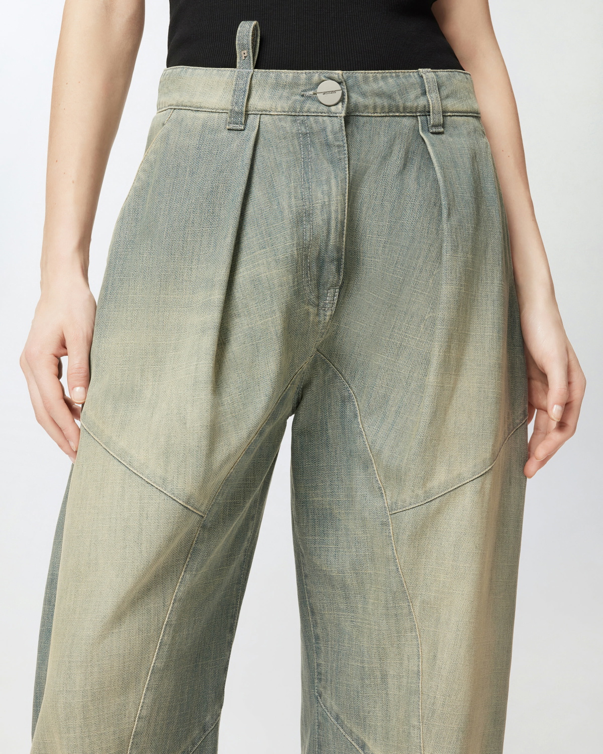 Pinko Vintage Denim P Pants Jeans With Balloon Leg Light Vintage Wash