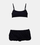 Alaïa Pleated low-rise bikini