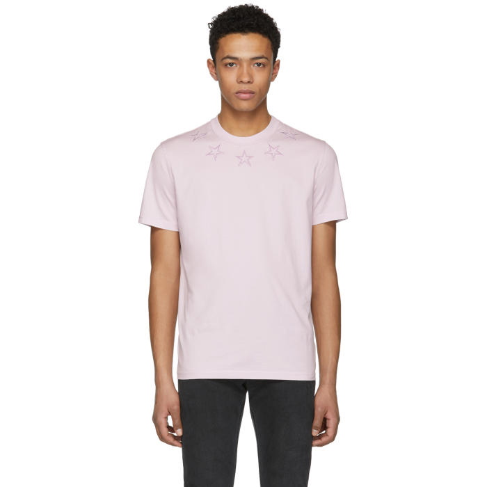Photo: Givenchy Pink Stars Collar T-Shirt 