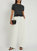 Vince Striped Cotton and Cashmere-blend T-shirt Stripe