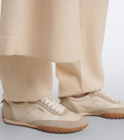 Tod's Suede-trimmed leather sneakers