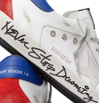 Golden Goose - Superstar Distressed Leather, Canvas and Suede Sneakers - White