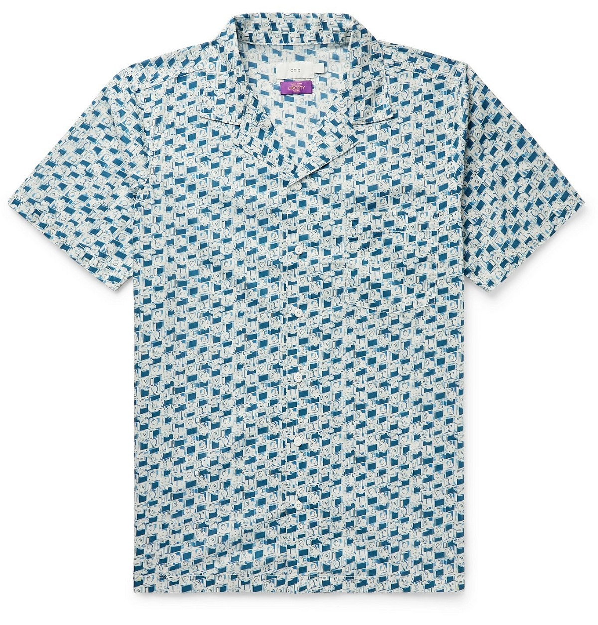 Onia - Liberty London Vacation Camp-Collar Printed Cotton Shirt - Blue Onia