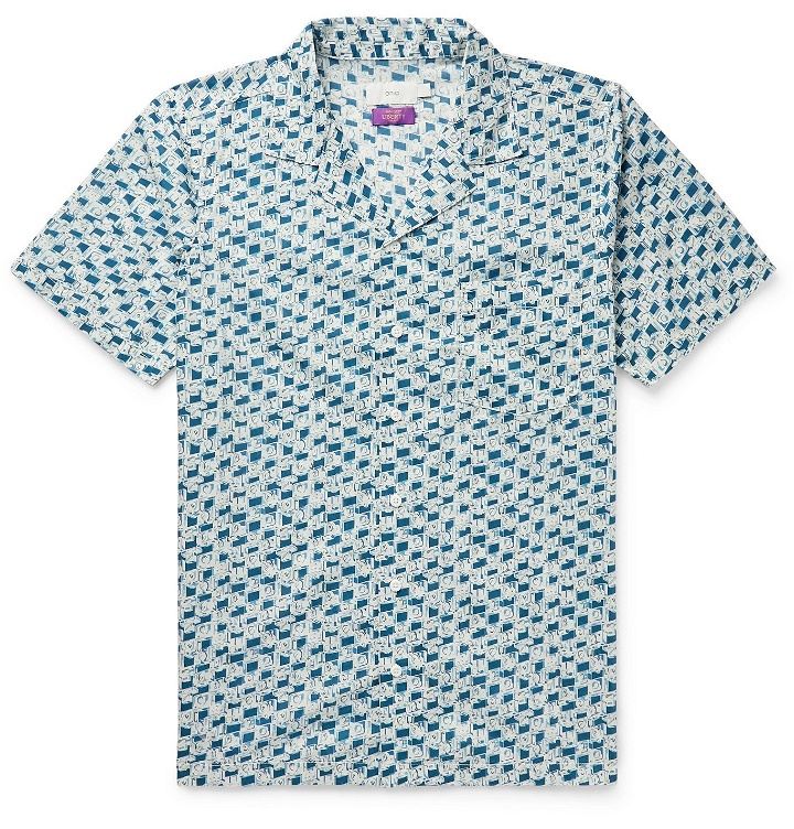 Photo: Onia - Liberty London Vacation Camp-Collar Printed Cotton Shirt - Blue