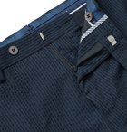 Boglioli - Slim-Fit Striped Cotton-Seersucker Suit Trousers - Blue