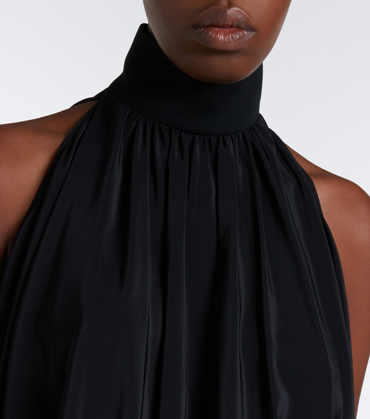 Sportmax Draped halterneck silk satin top