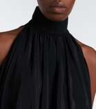 Sportmax Draped halterneck silk satin top