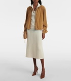Loro Piana Ribbed-knit cashmere midi skirt