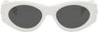 Prada Eyewear White Retro Oval Sunglasses