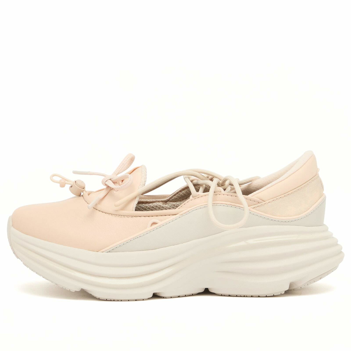 HOKA ONE ONE Women's Bondi Mary Jane Sneaker in Beech Wood/Stucco