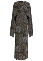 Rabanne Embellished Cape Gown Black