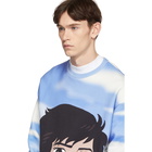 MSGM Blue and White Shiro Print Sweatshirt