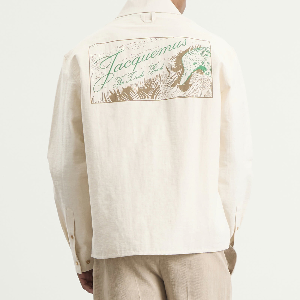 Jacquemus Men's Mecano Cotton Shirt in Off-White