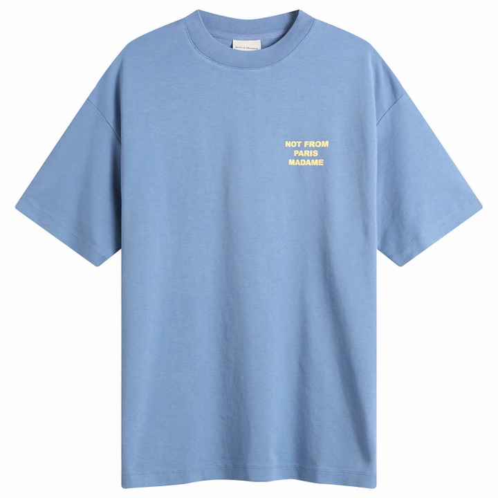 Photo: Drôle de Monsieur Men's The Slogan T-Shirt in Atlantic Blue