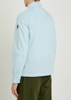 Belstaff Logo-appliquéd Cotton-blend Overshirt Light Blue
