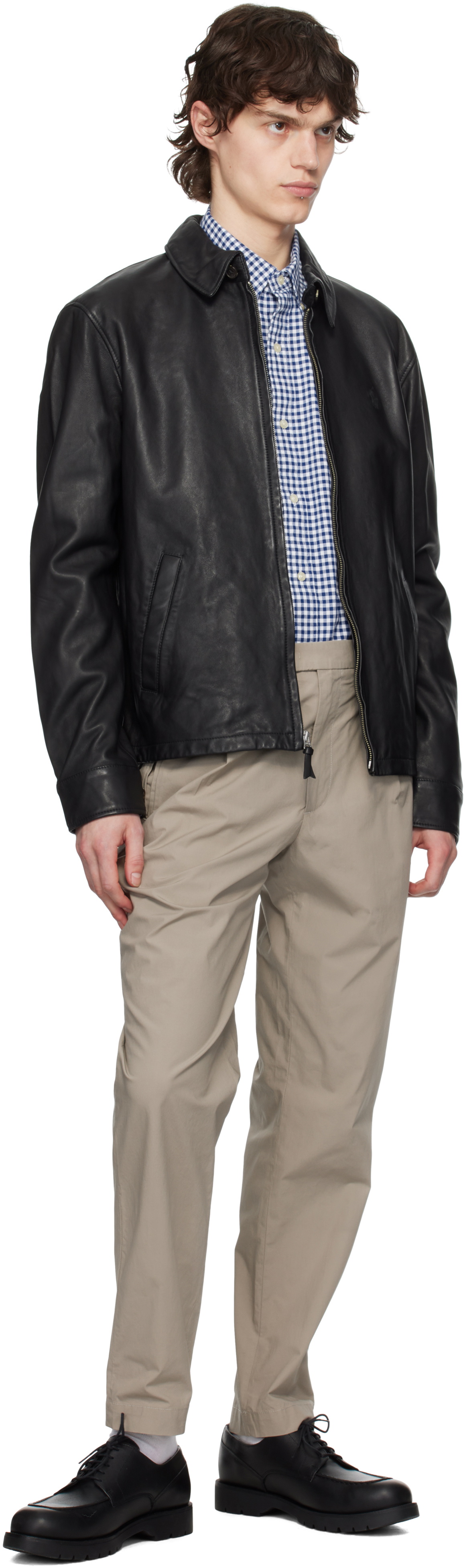 Polo Ralph Lauren Black Zip Leather Jacket